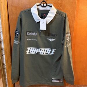 Jordan Dark Olive Polo Shirt with White Collar